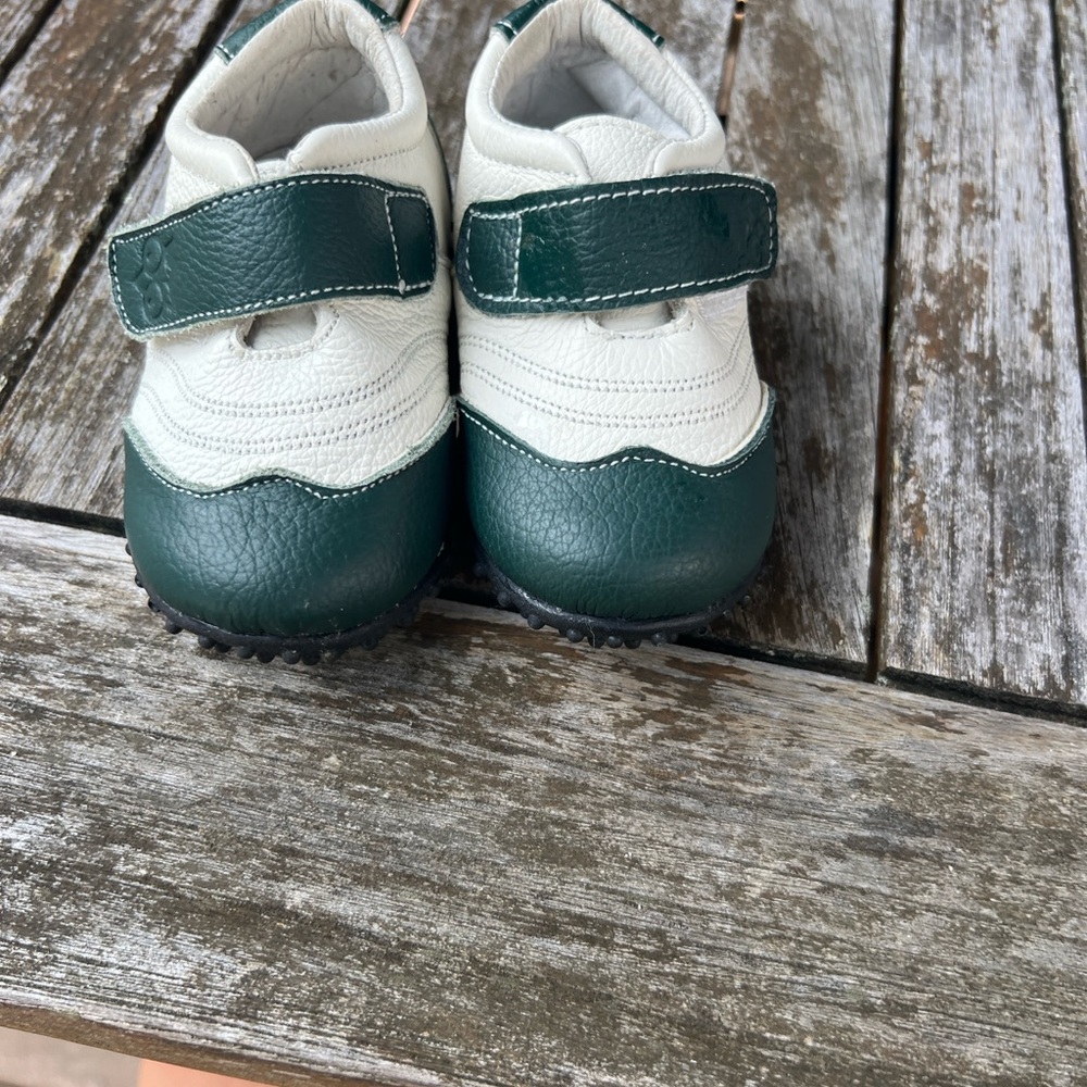 Stylish Green and White Baby Walker Shoes